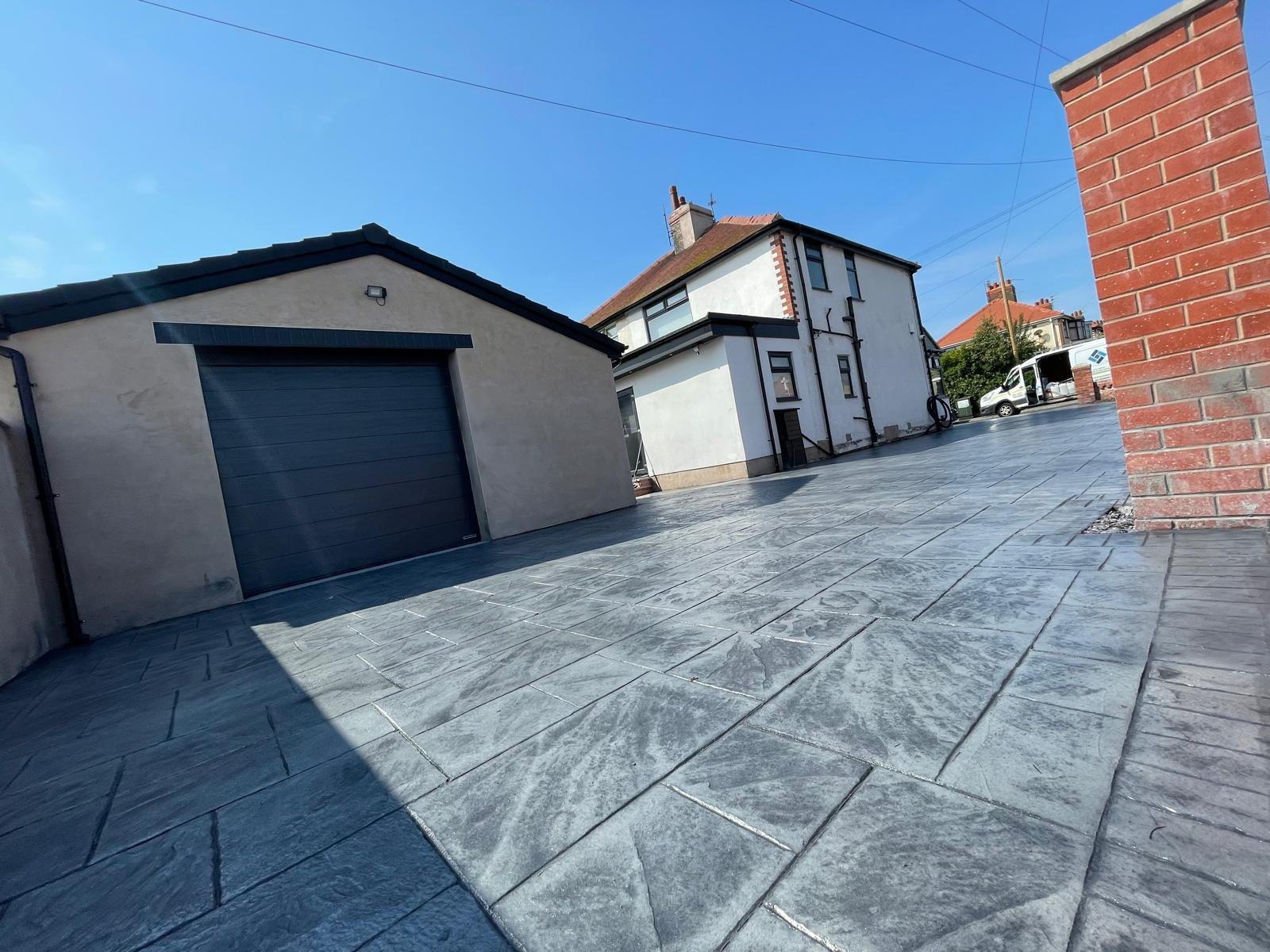 Imprinted concrete driveway
